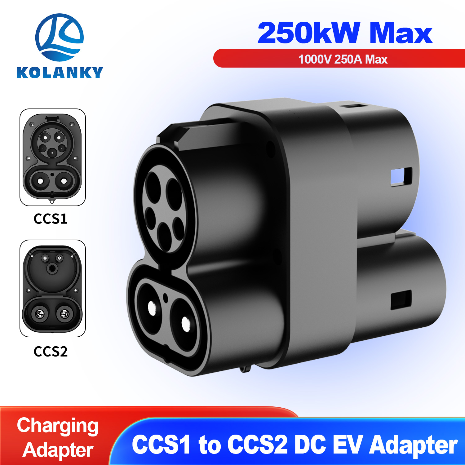 Kolanky CCS1 to CCS2 EV DC 100 - Ccs2 To Ccs1 Fast Charge Adapter 250Kw recension och pris