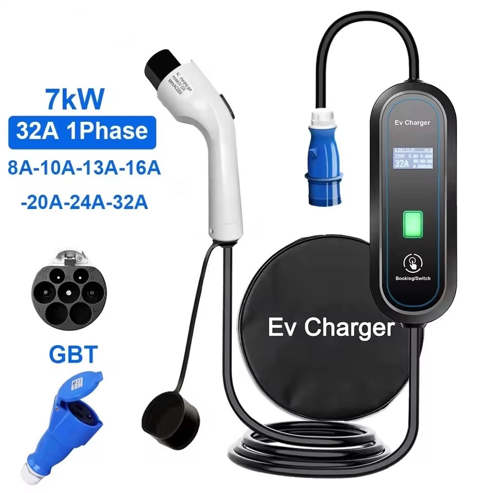 Portable GBT EV Charger Wallbo - Portable Ev Charger 32A Type 2 Cee Plug recension och pris